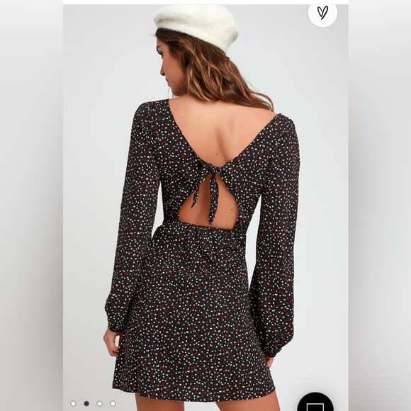 LELIS- open tie back , polka dot Mini dress - Picture 2 of 5